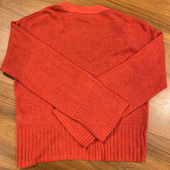 Banana Republic 3 Button Cardigan, Orange, Women's Medium - Picture 4 of 6